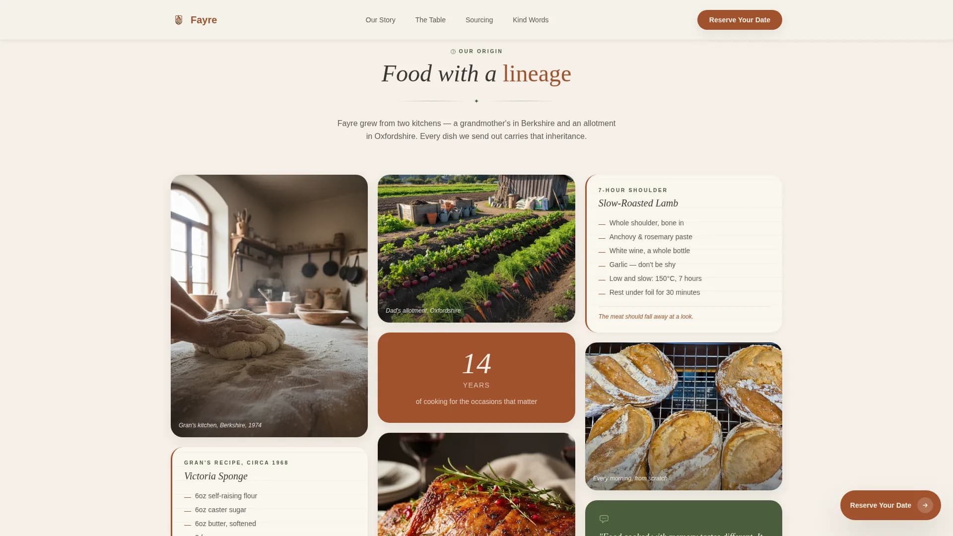 Feast — Bespoke Catering Services Landing Page Template