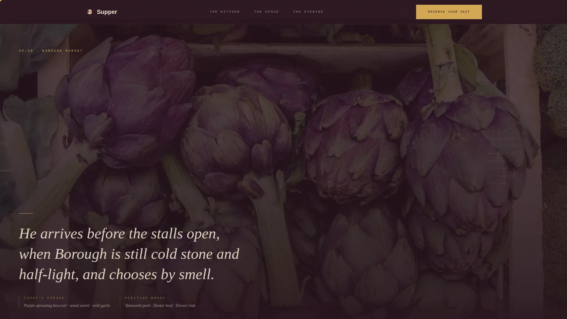 Supper — Craft Dining Landing Page Template