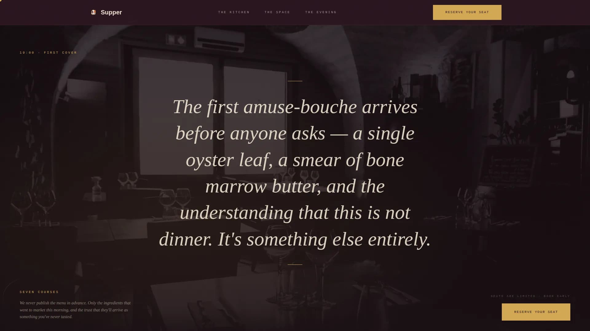 Supper — Craft Dining Landing Page Template