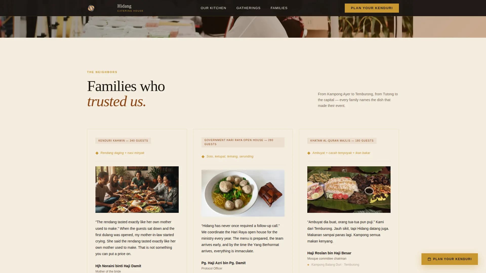 Bruneian Cuisine Booking Website Template