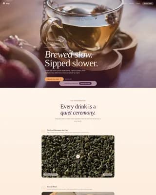 Tea, Juice & Beverage Bar Booking Website Template