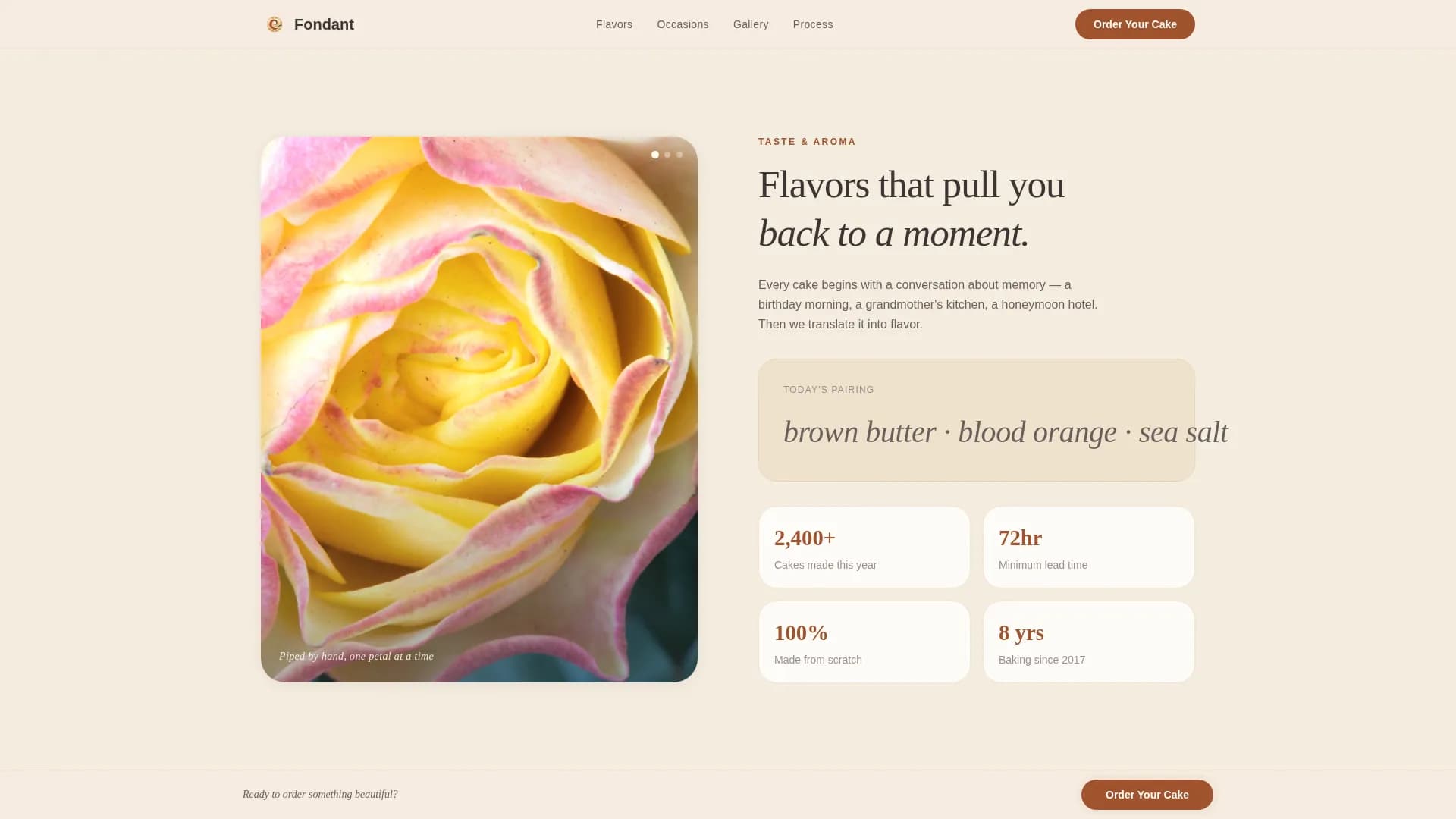 Custom Cake Boutique & Artisan Bakery Website Template