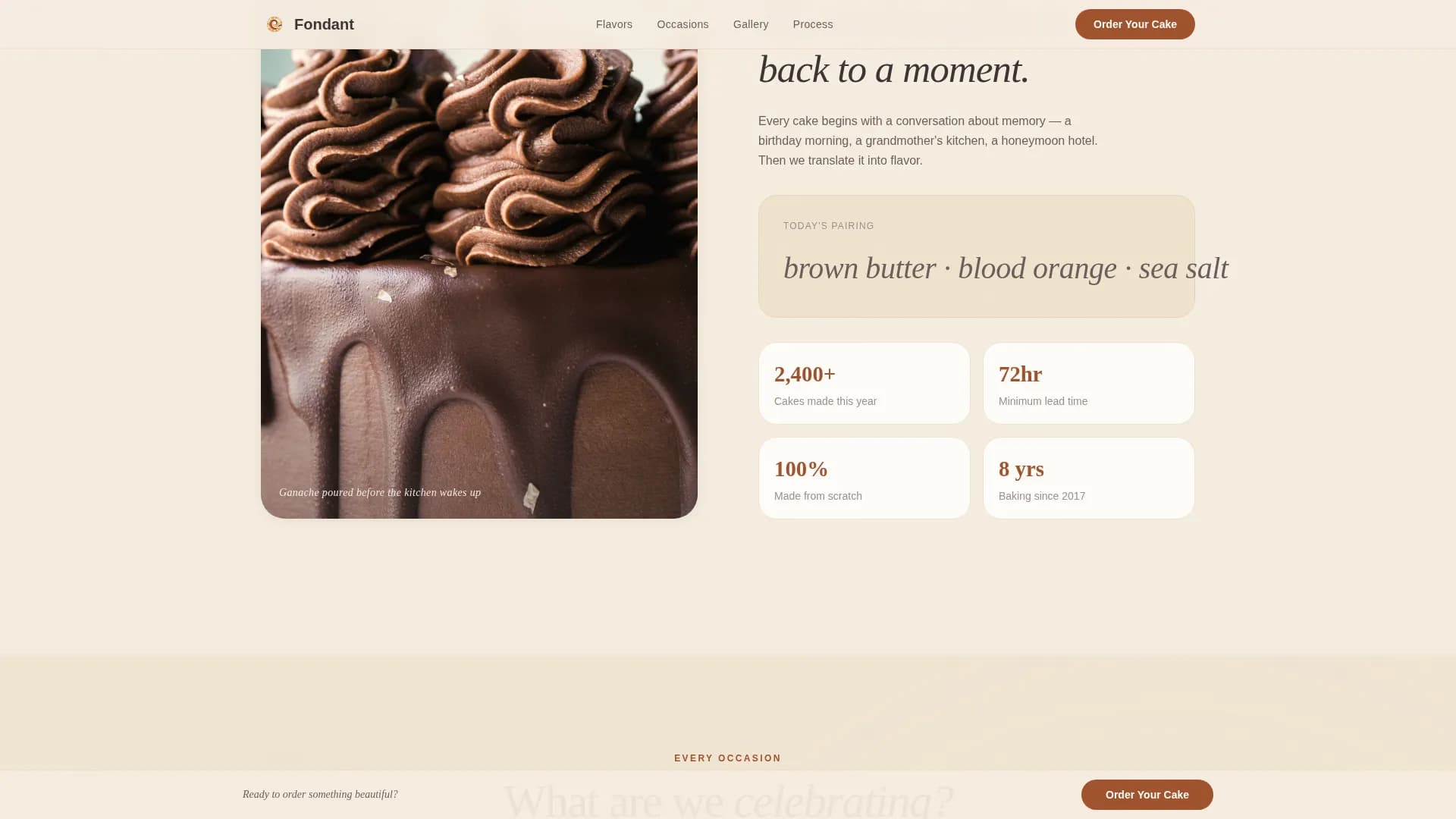 Custom Cake Boutique & Artisan Bakery Website Template