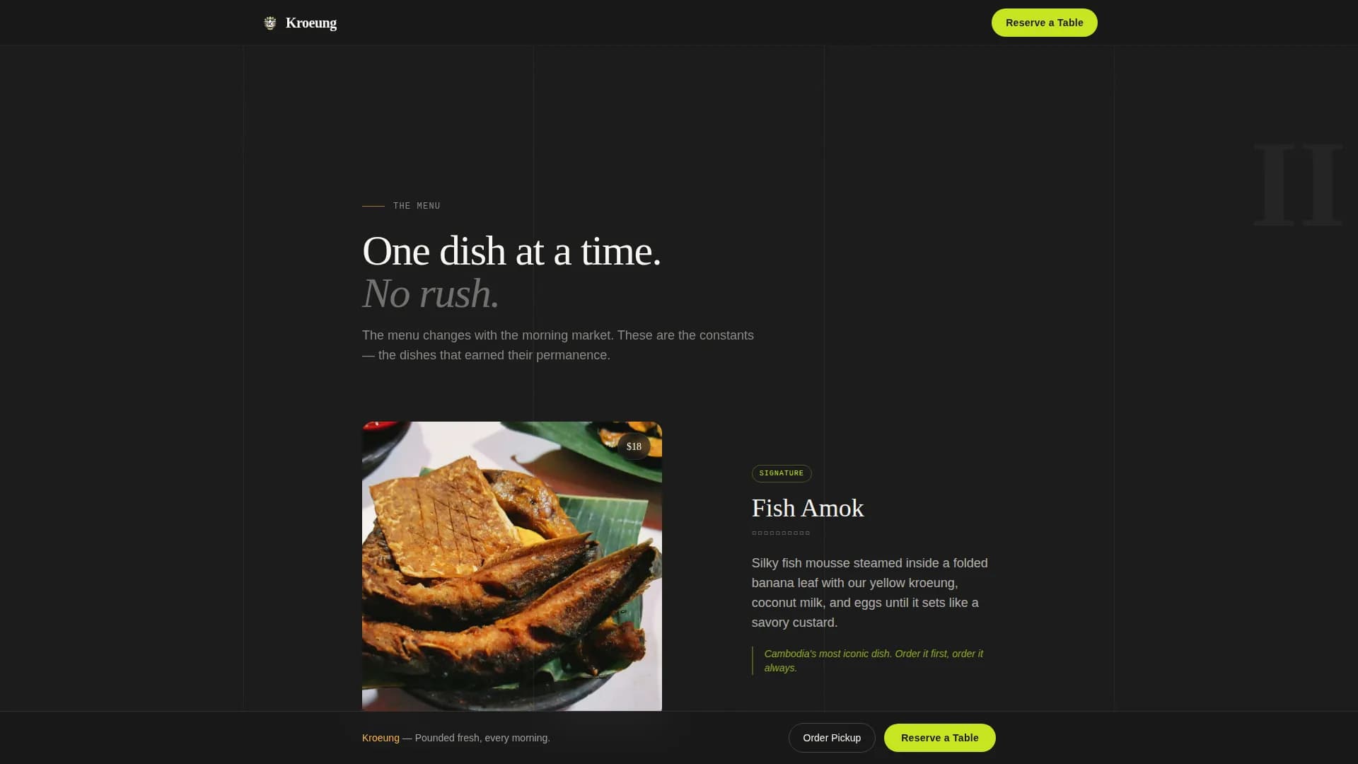 Southeast Asian Cuisine & Dining Booking Website Template