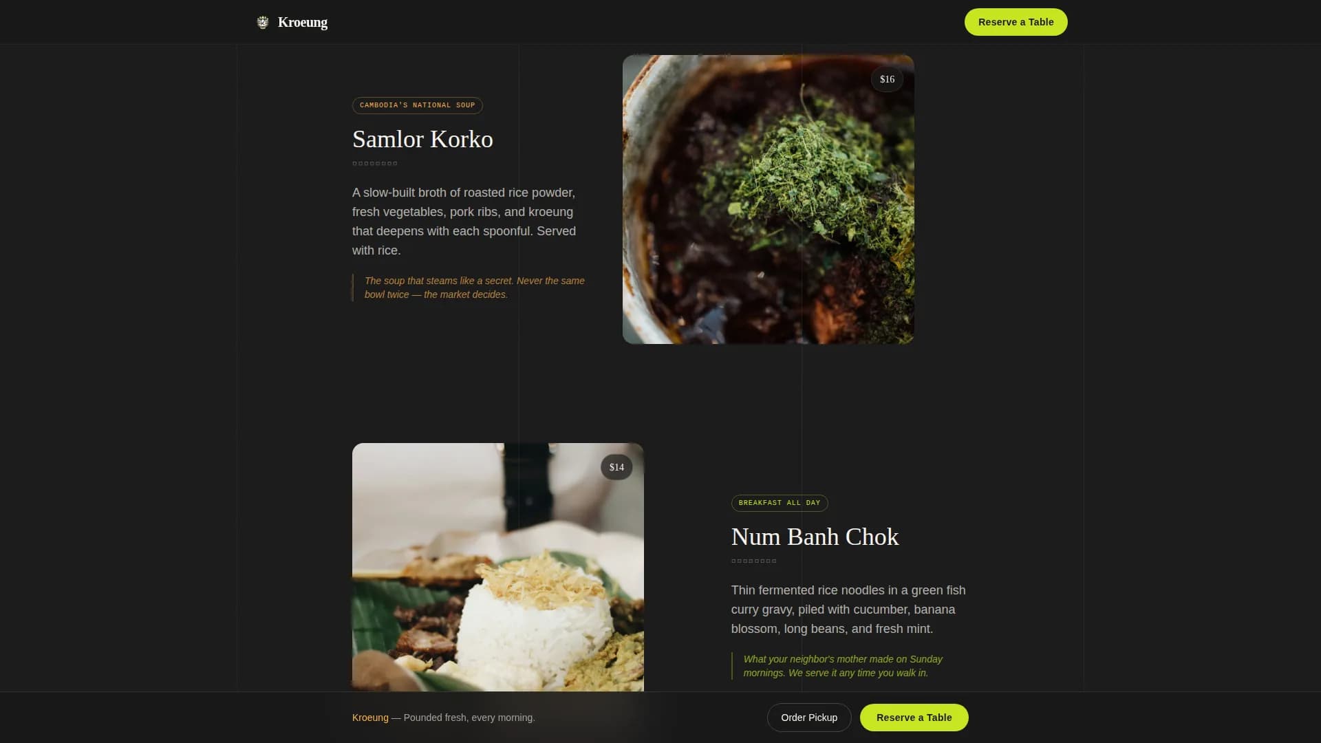 Southeast Asian Cuisine & Dining Booking Website Template