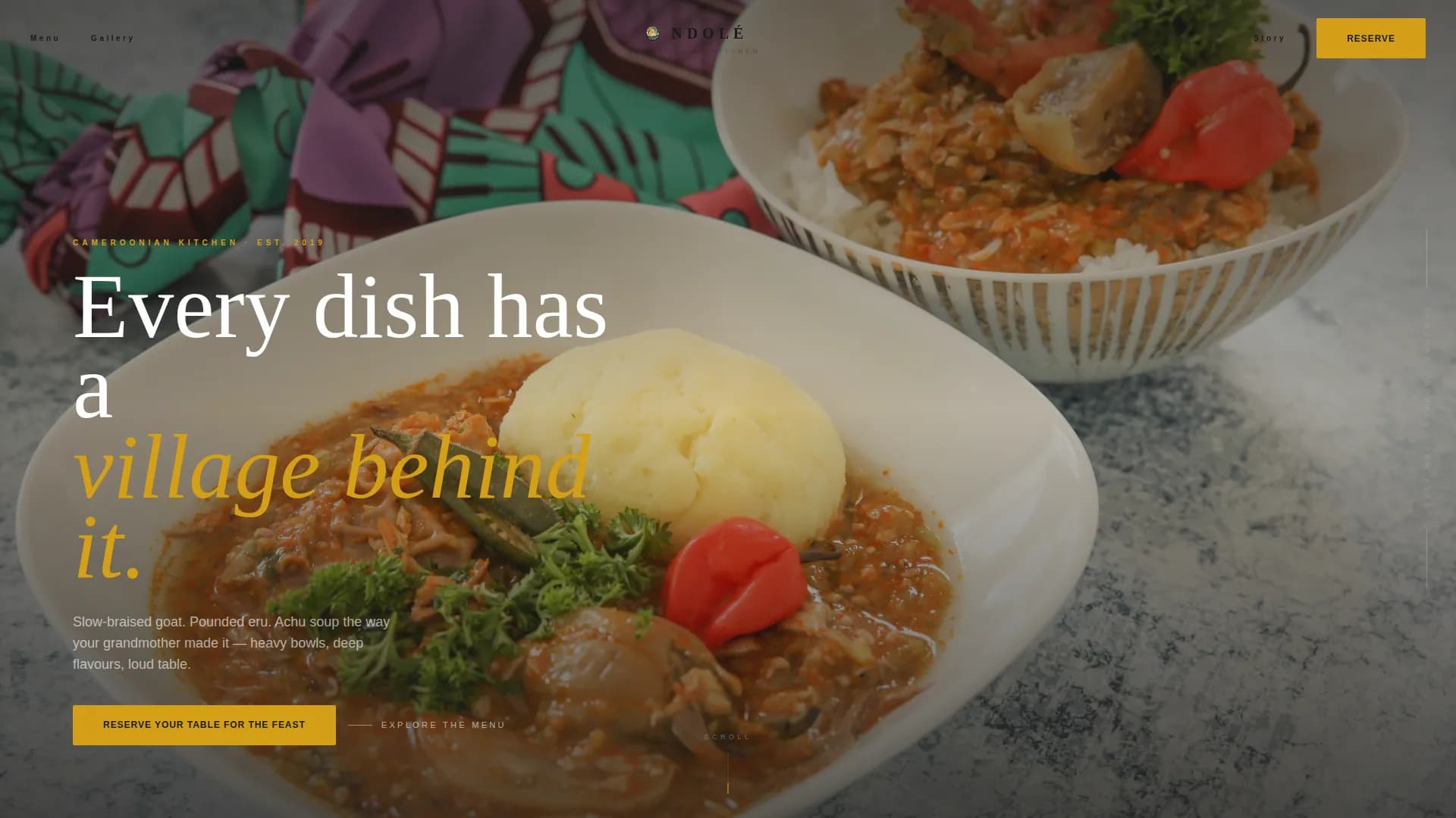 NDOL - Authentic Cameroonian Feast Gallery Landing Page Template