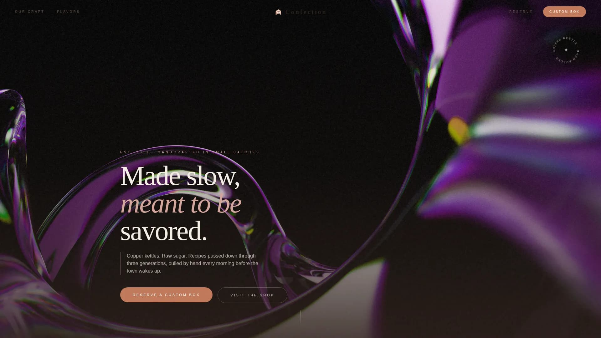 Chocolate & Confectionery Booking Website Template