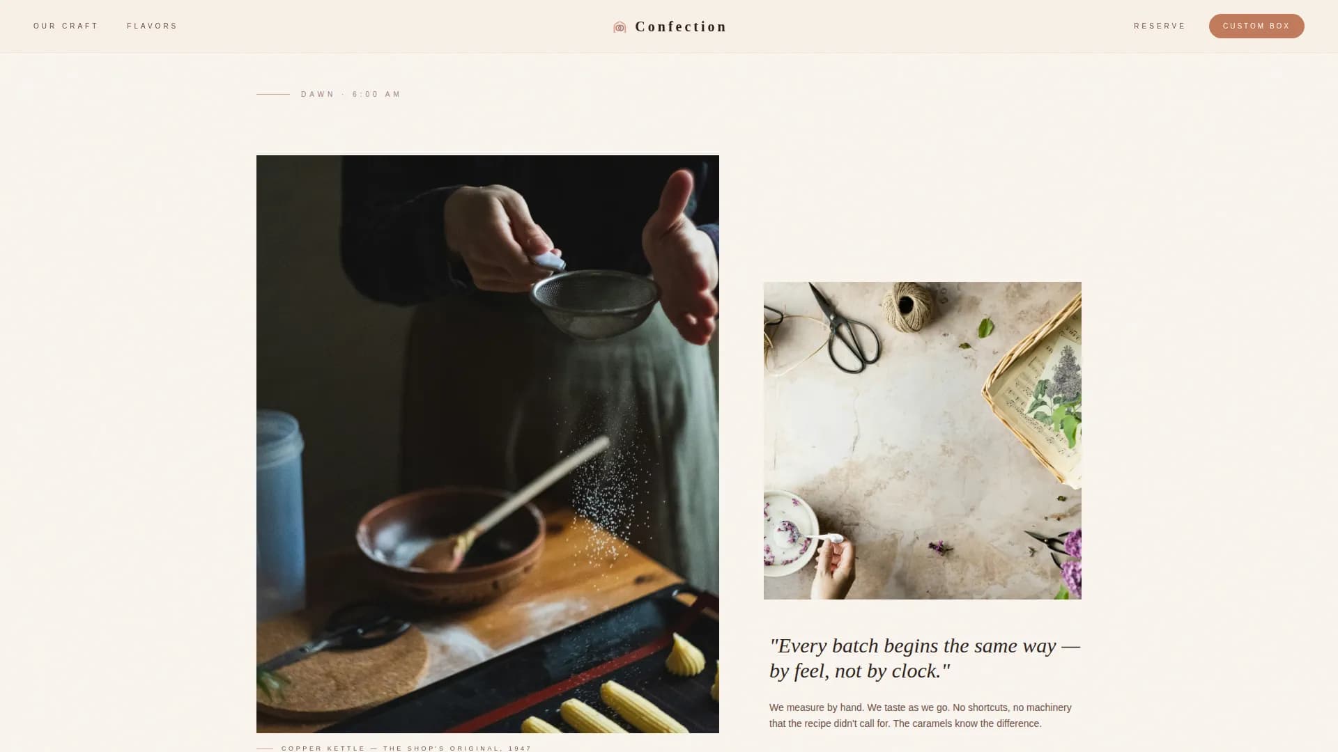 Chocolate & Confectionery Booking Website Template