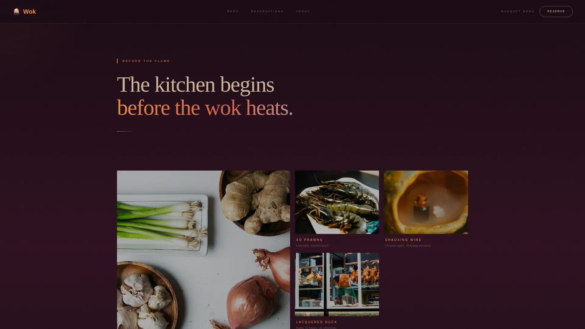 Chinese Cuisine & Dining Booking Website Template