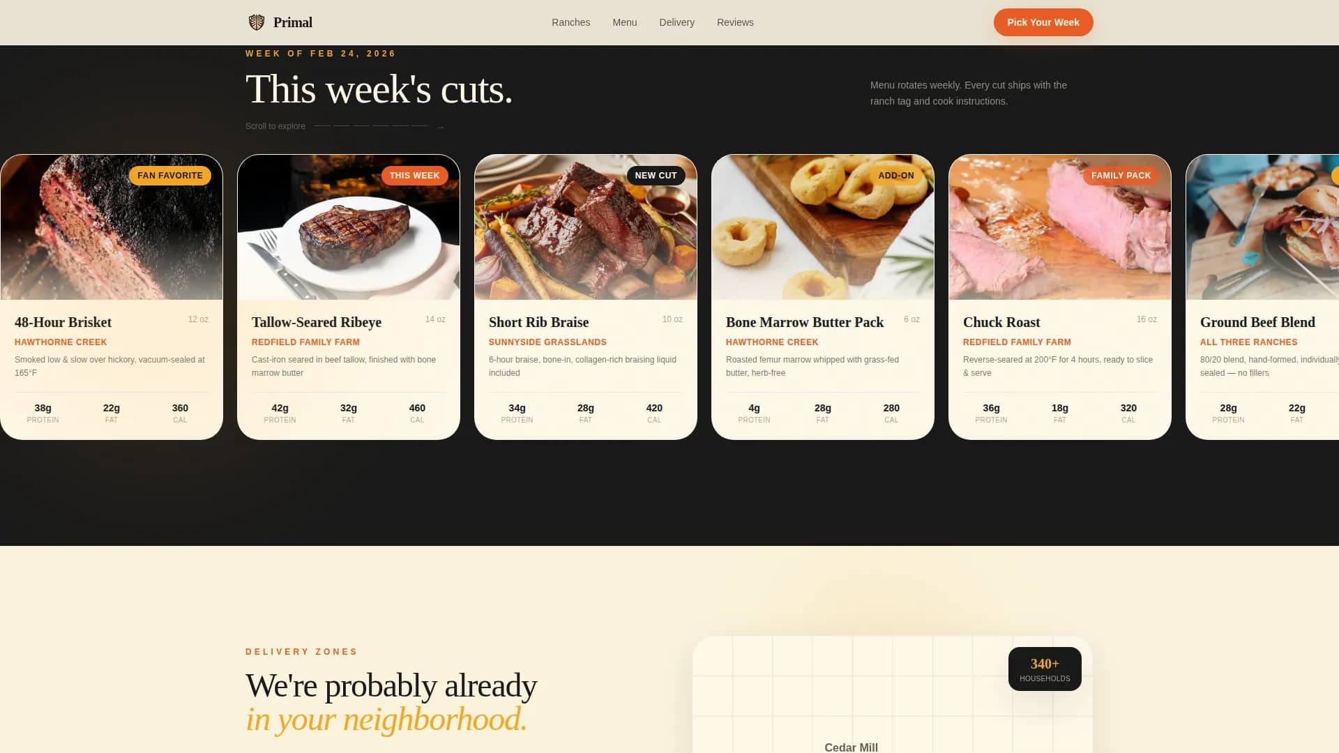 Carnivore Diet Food & Dining Booking Website Template
