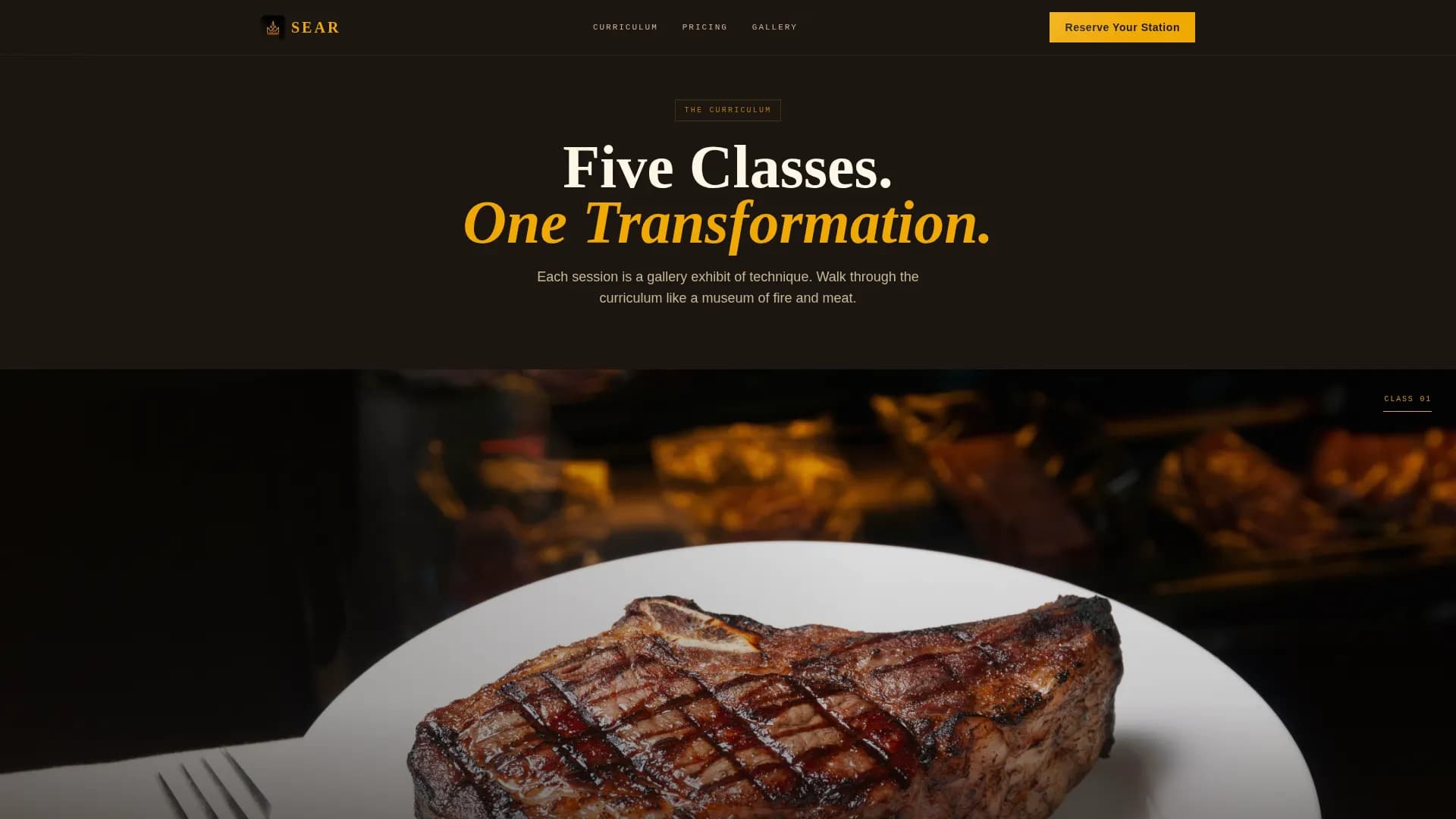 Ember — Gourmet Meat Cookery Landing Page Template