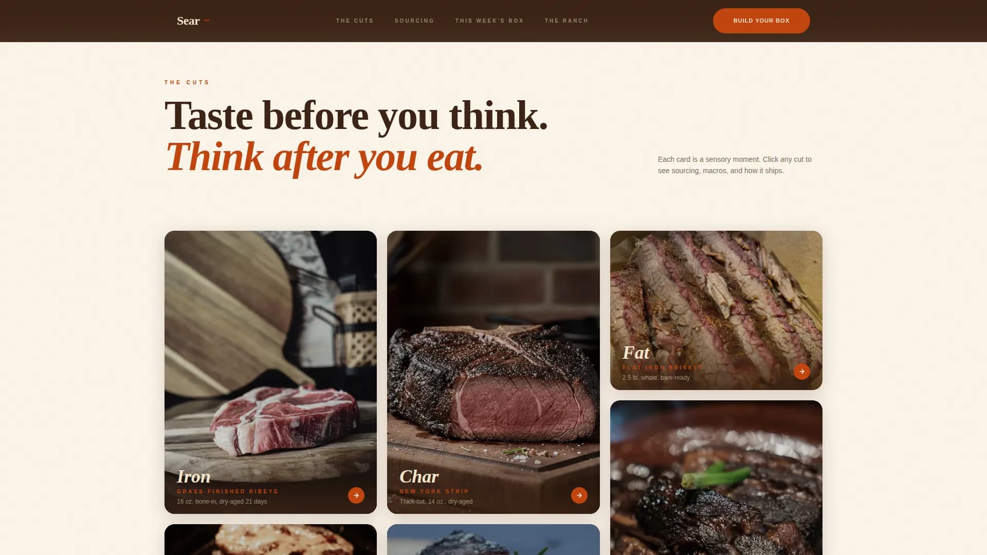 Sear — Premium Meal Kit Landing Page Template