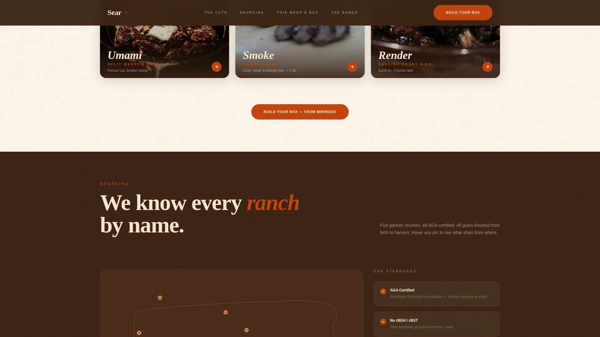 Sear — Premium Meal Kit Landing Page Template