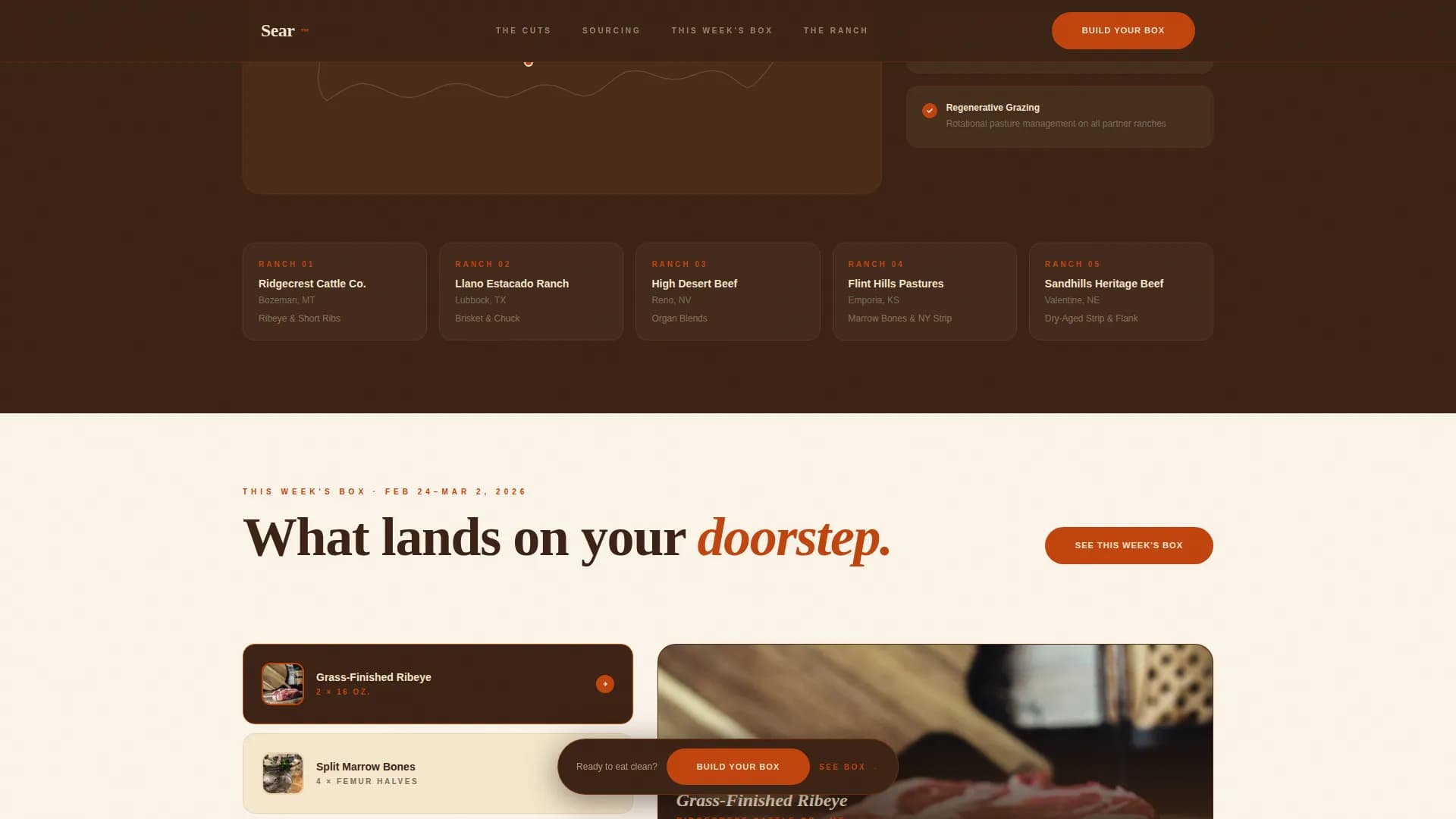 Sear — Premium Meal Kit Landing Page Template