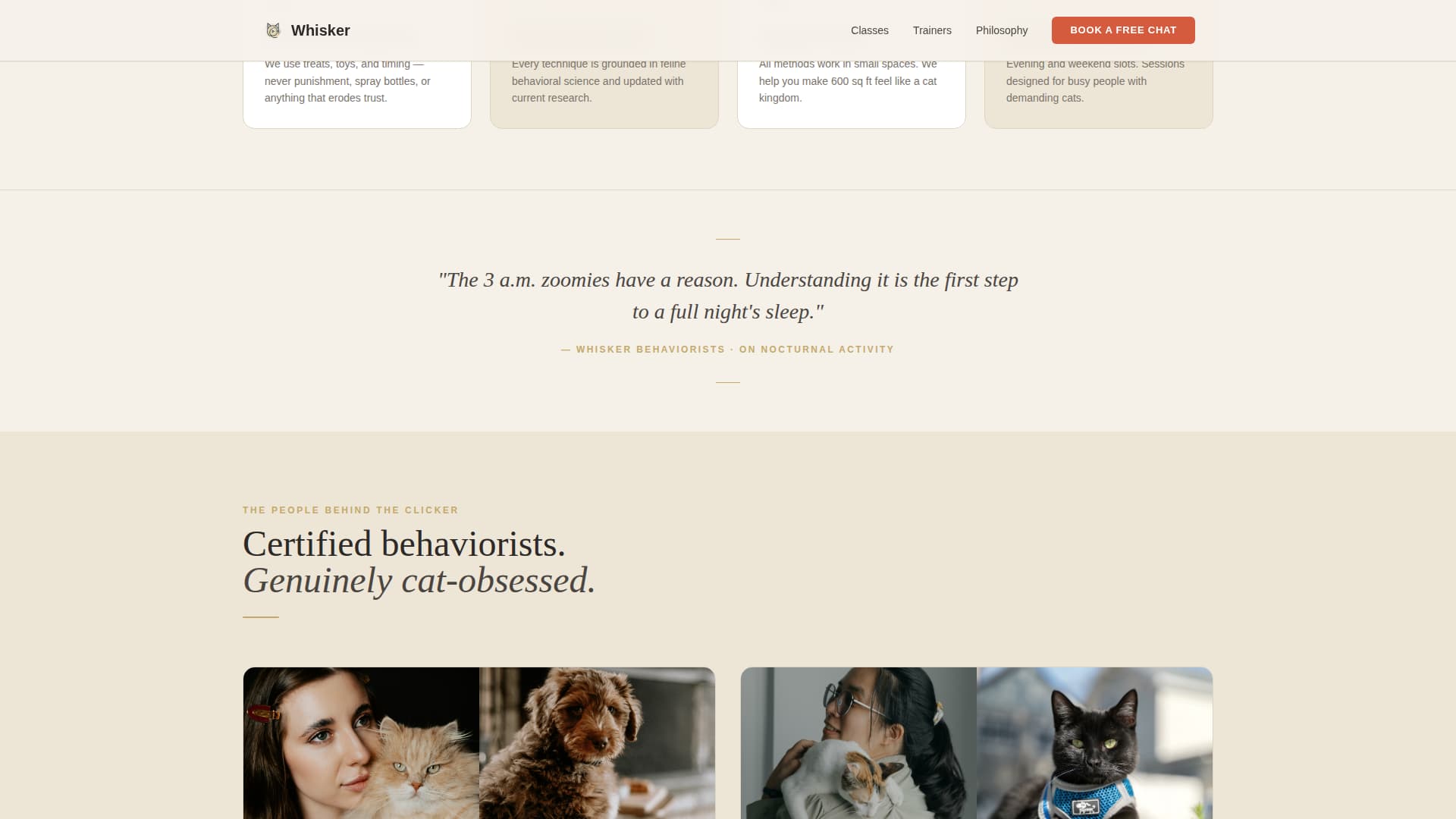 Whisker - Artisan Cattraining Landing Page Template