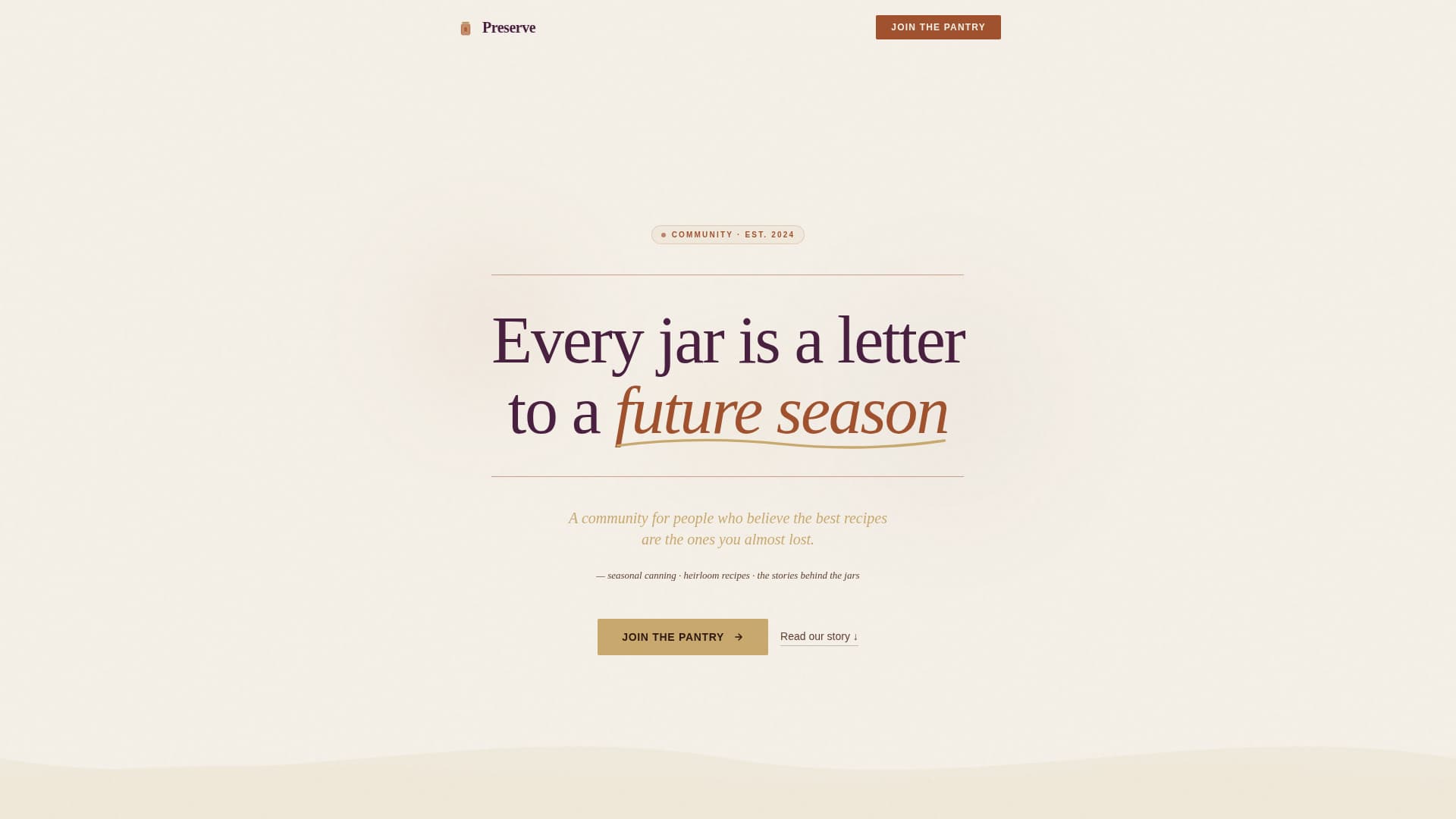 Preserve - Heartfelt Canning Landing Page Template