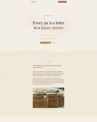 Preserve - Heartfelt Canning Landing Page Template