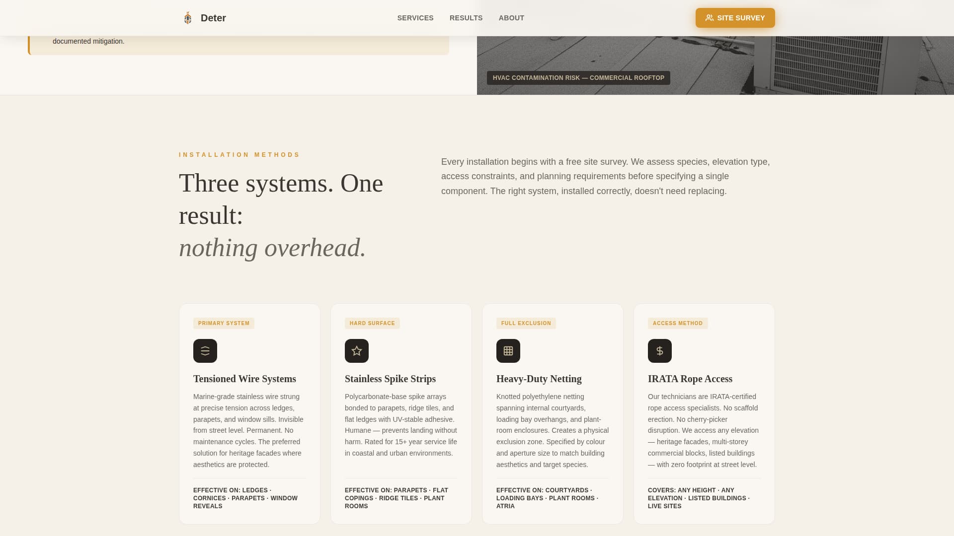 Deter - Proven Birddeterrent Landing Page Template