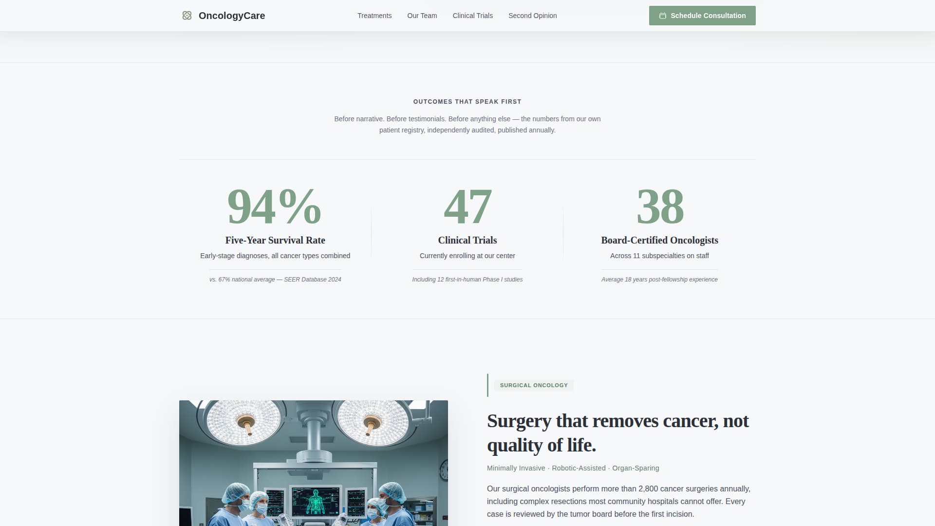 Oncology - Trusted Cancercenter Landing Page Template