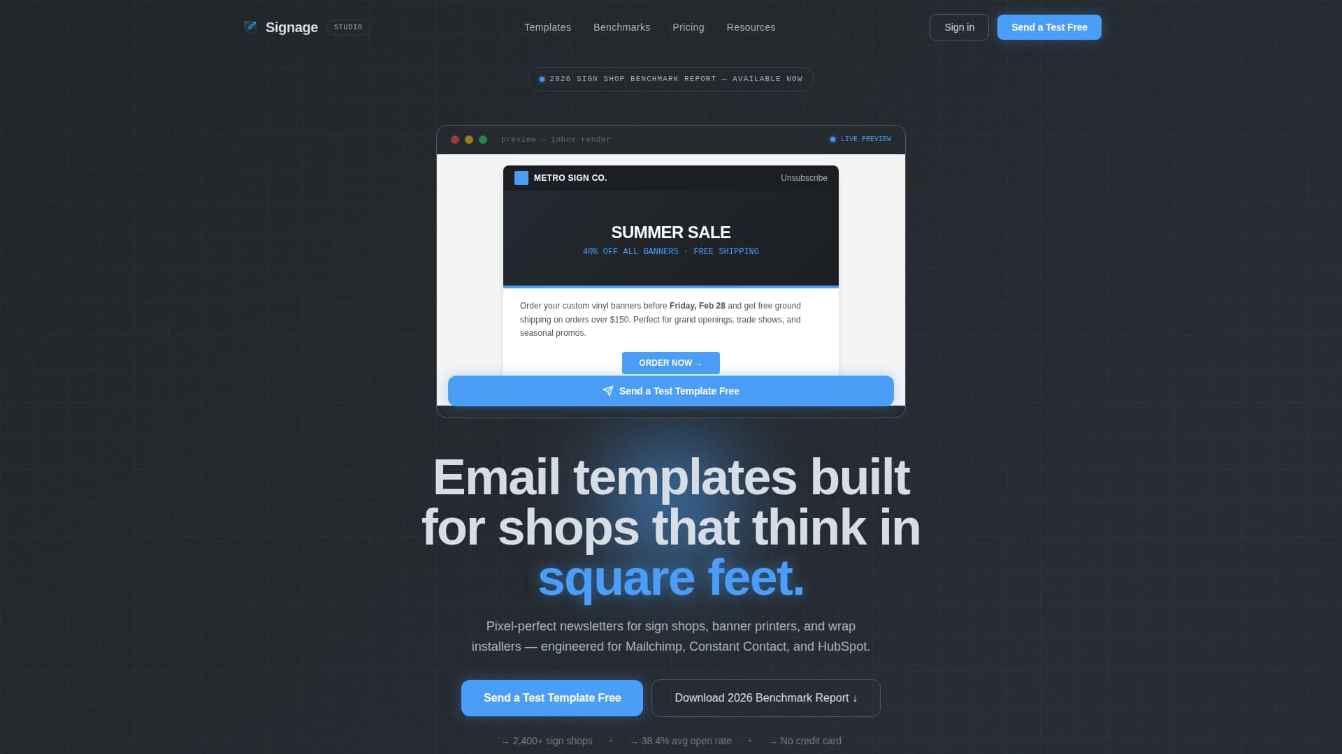 Signage - Precision Newsletter Landing Page Template