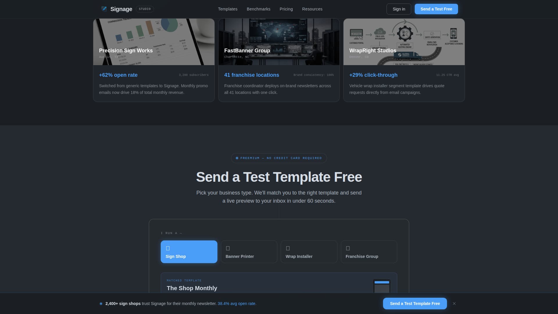 Signage - Precision Newsletter Landing Page Template