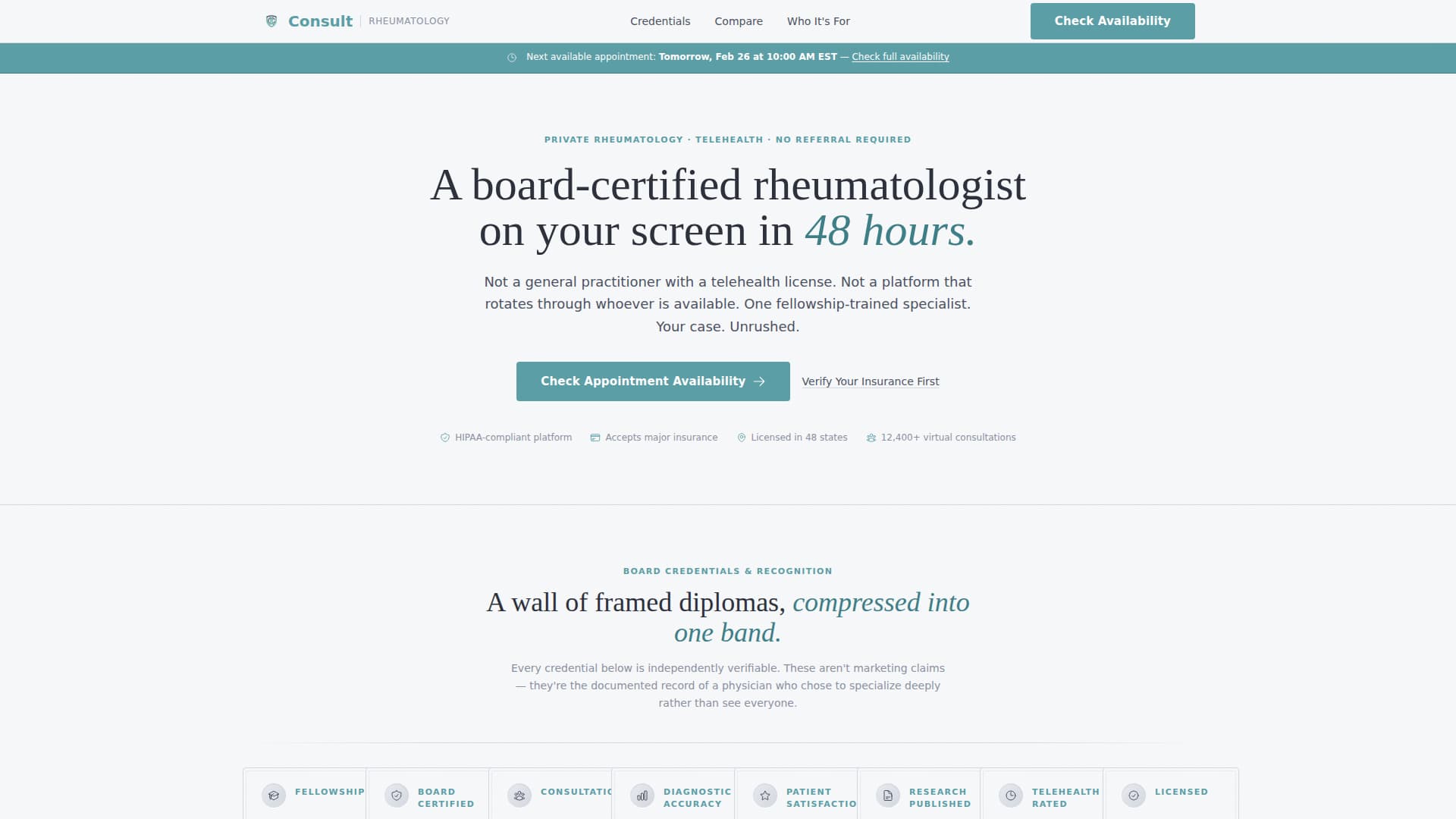 Rheumatologist Booking Website Template