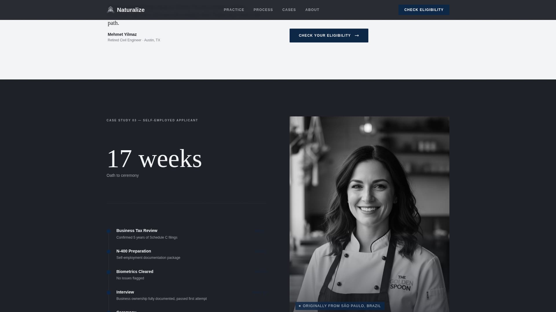 Naturalize - Trusted Citizenship Landing Page Template