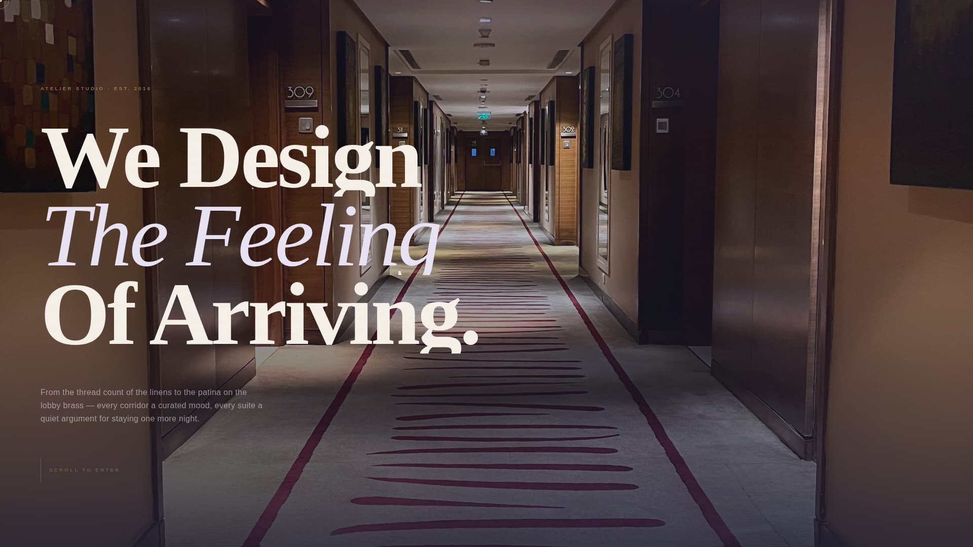 Atelier - Immersive Hospitality Landing Page Template