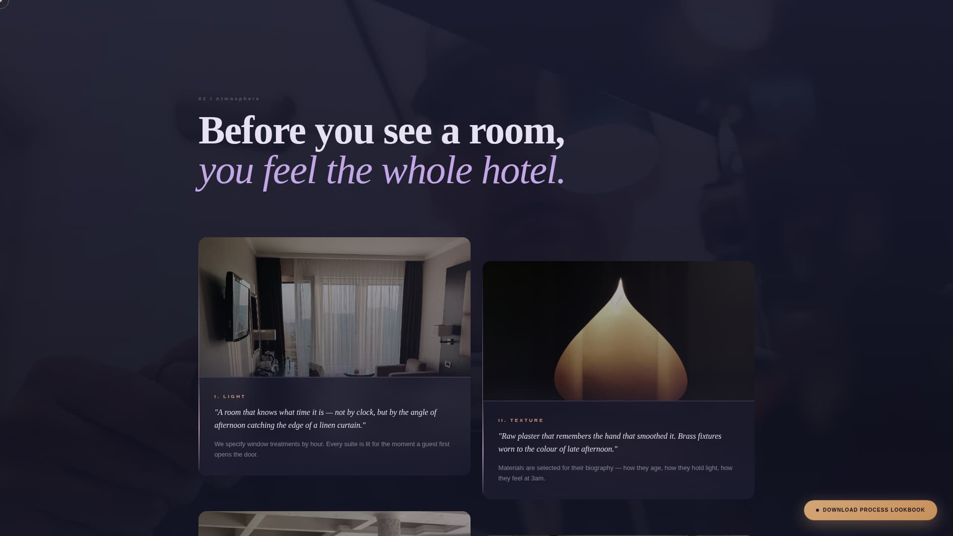 Atelier - Immersive Hospitality Landing Page Template