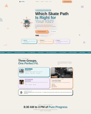Kickflip — Fun Action Sports Academy Landing Page Template