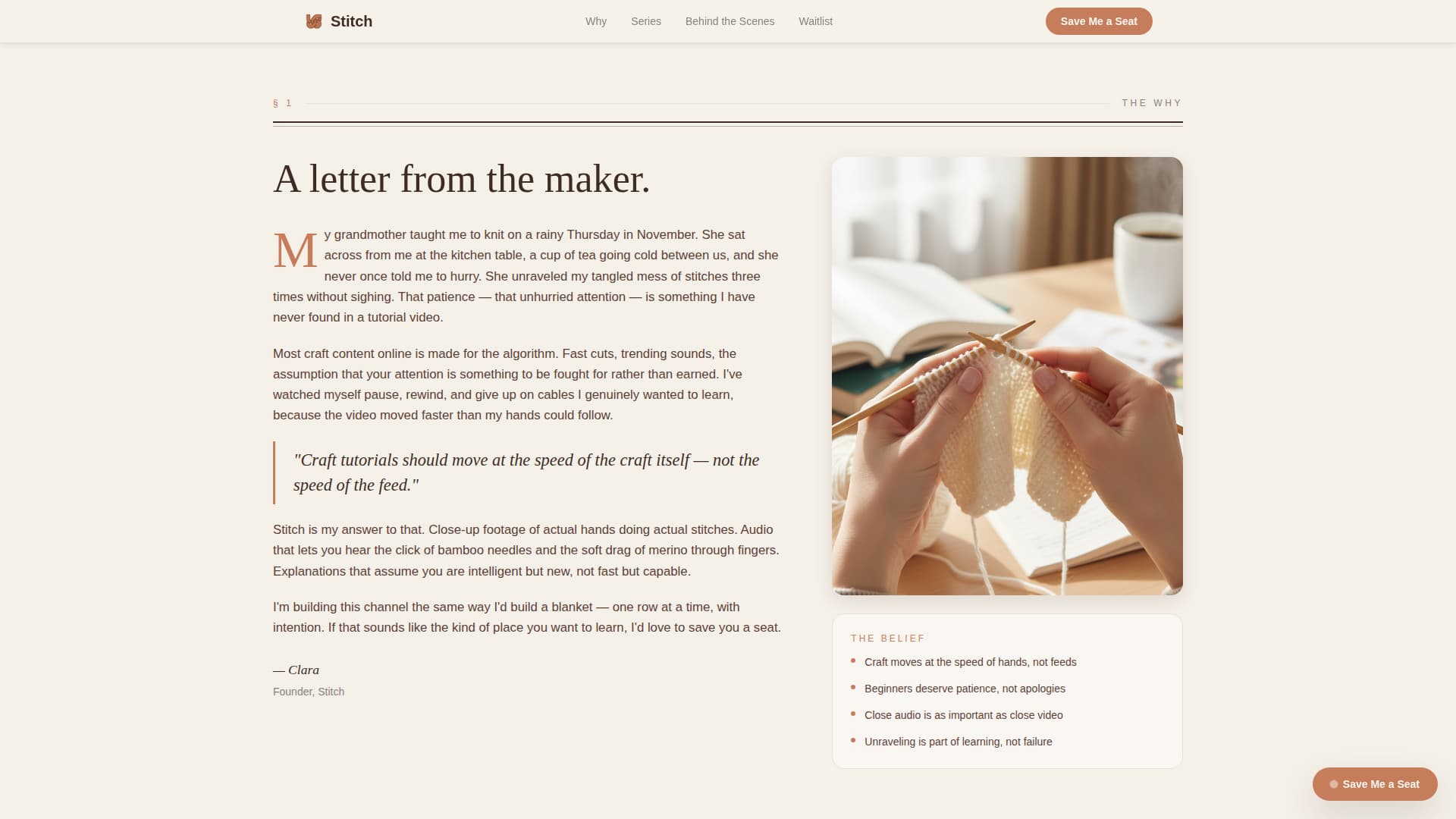 Knitting & Crochet Content Pre-Launch Website Template