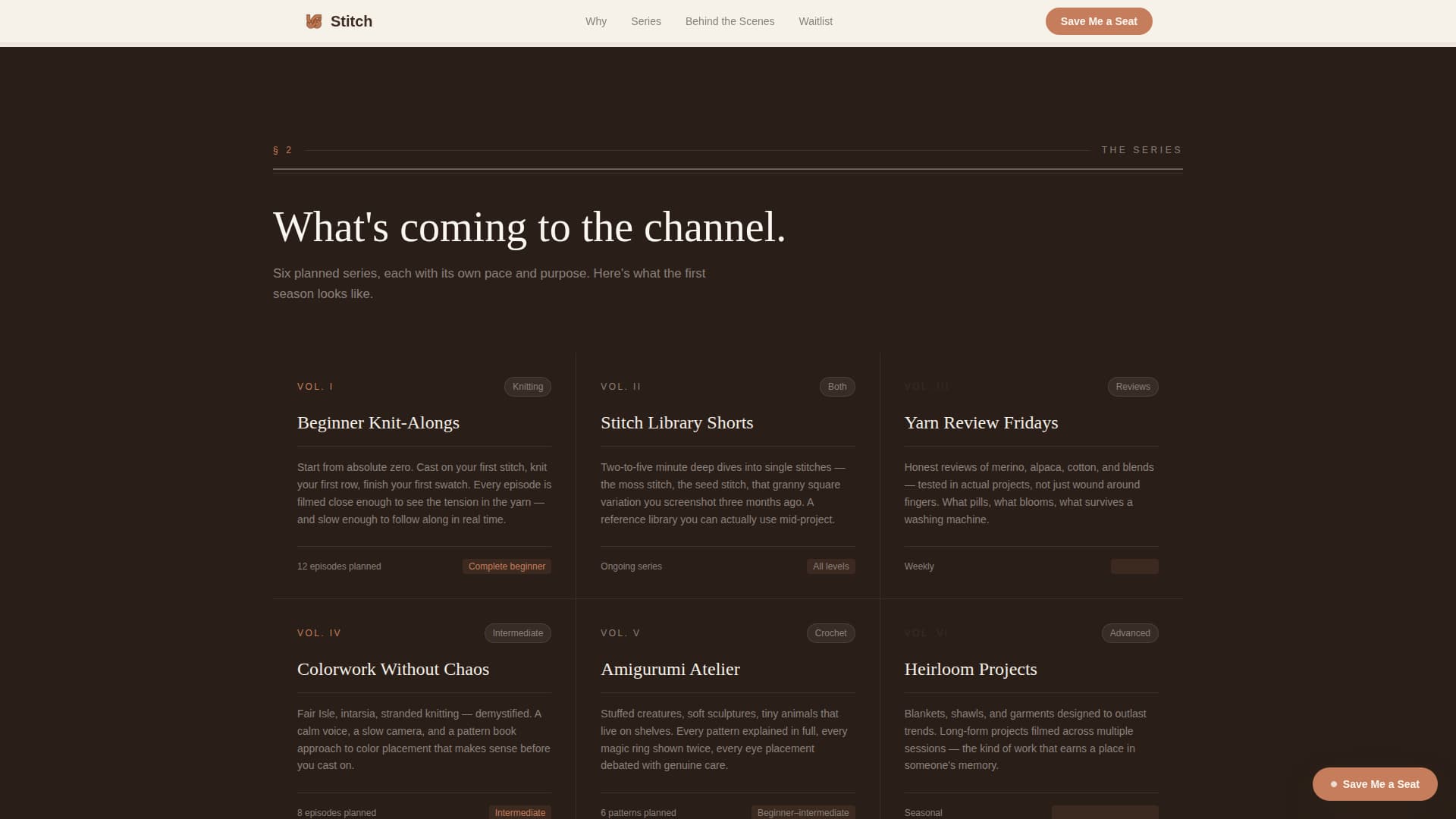 Knitting & Crochet Content Pre-Launch Website Template