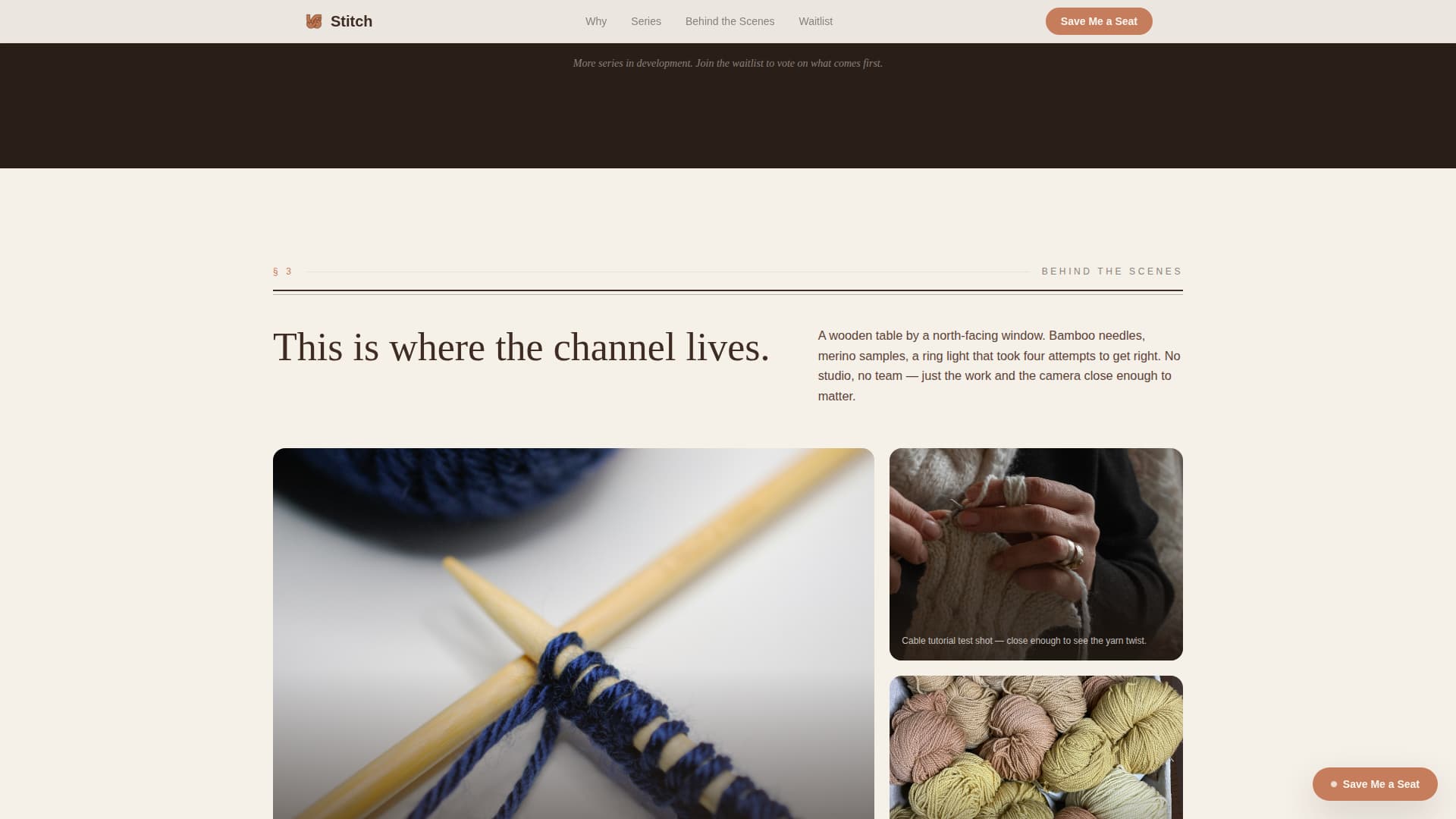 Knitting & Crochet Content Pre-Launch Website Template