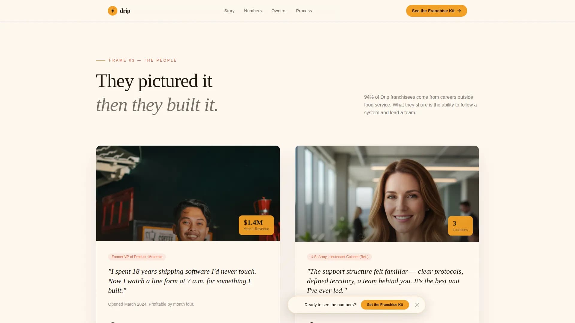 Coffee Brand Franchise Recruitment Website Template