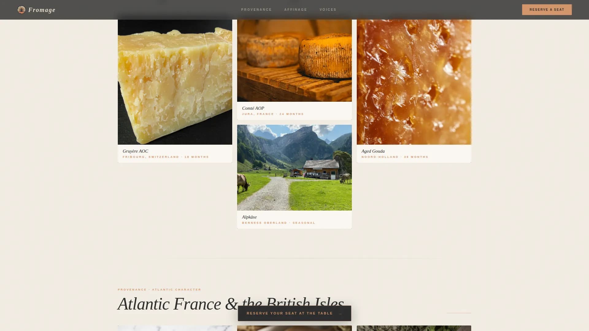 Fromage — Expert Cheese Importing Landing Page Template