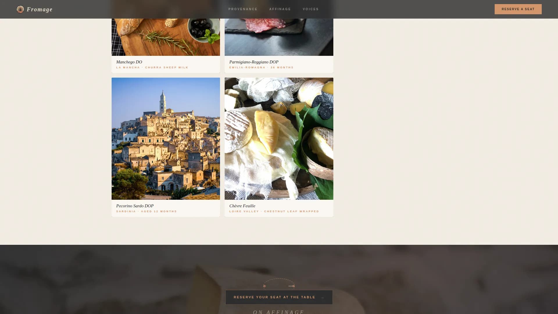 Fromage — Expert Cheese Importing Landing Page Template