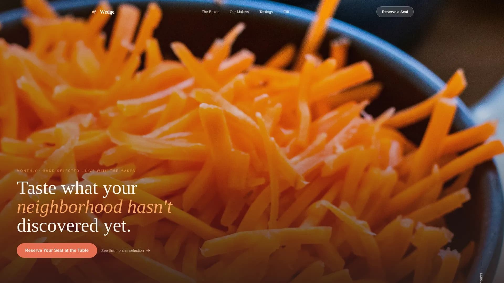 Wedge — Curated Cheese Subscription Landing Page Template