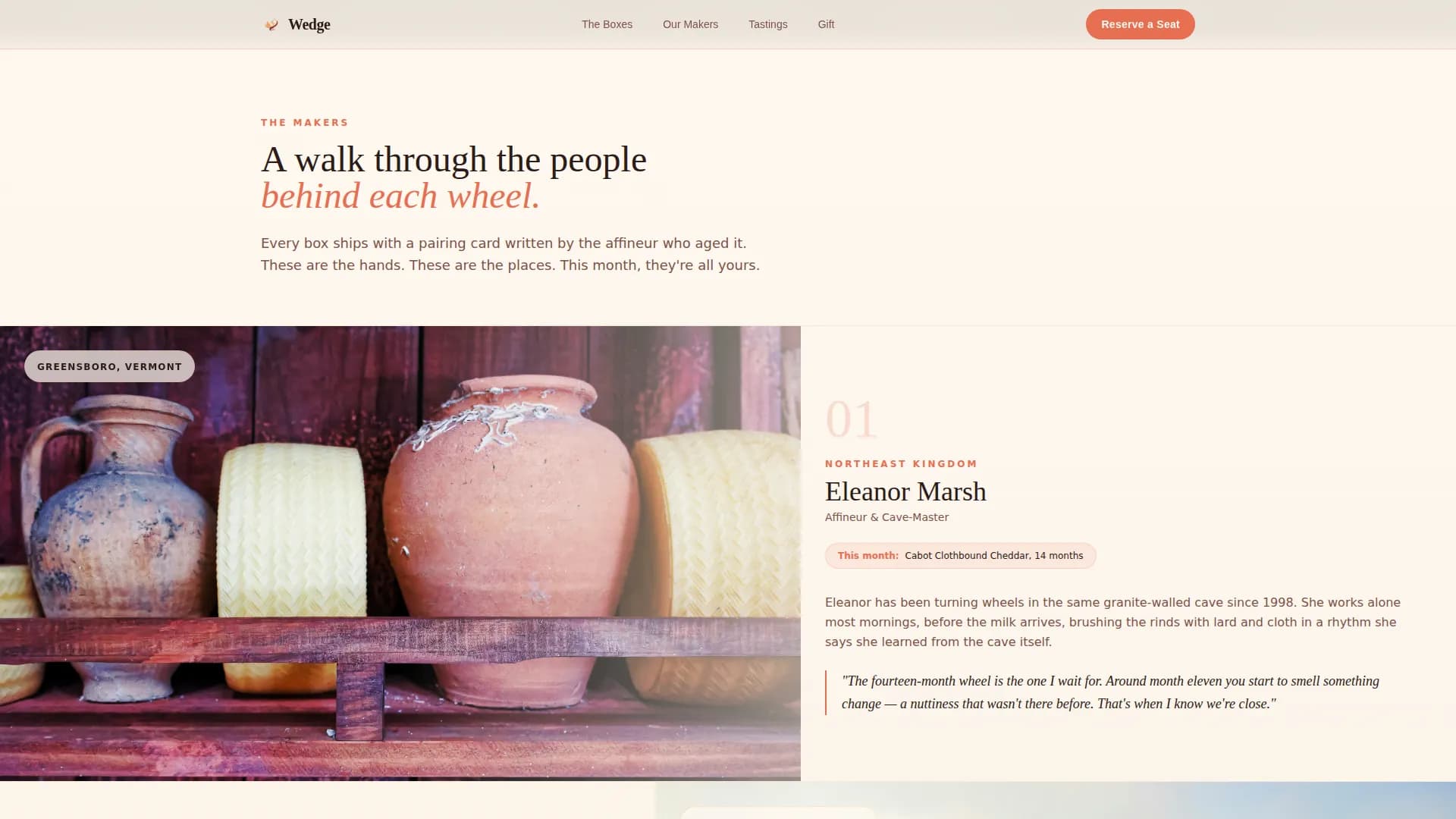 Wedge — Curated Cheese Subscription Landing Page Template