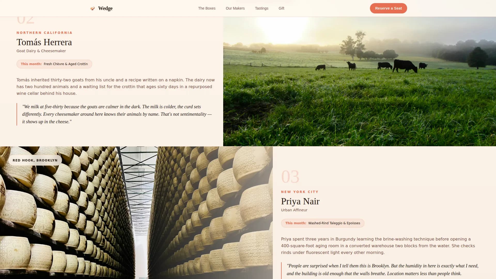 Wedge — Curated Cheese Subscription Landing Page Template