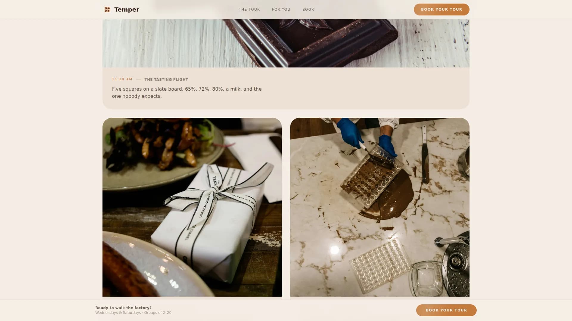 Chocolate & Confectionery Specialist Booking Website Template