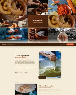 Churro — Signature Chocolate Cafe Landing Page Template