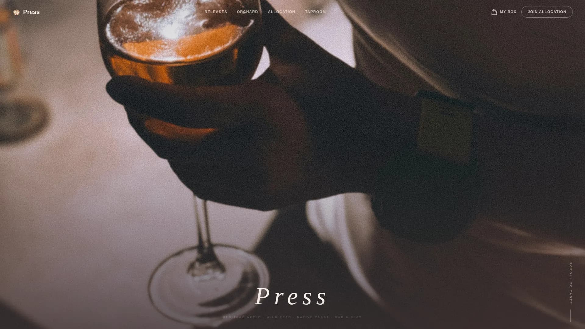 Ferment — Craft Cider Producer Landing Page Template