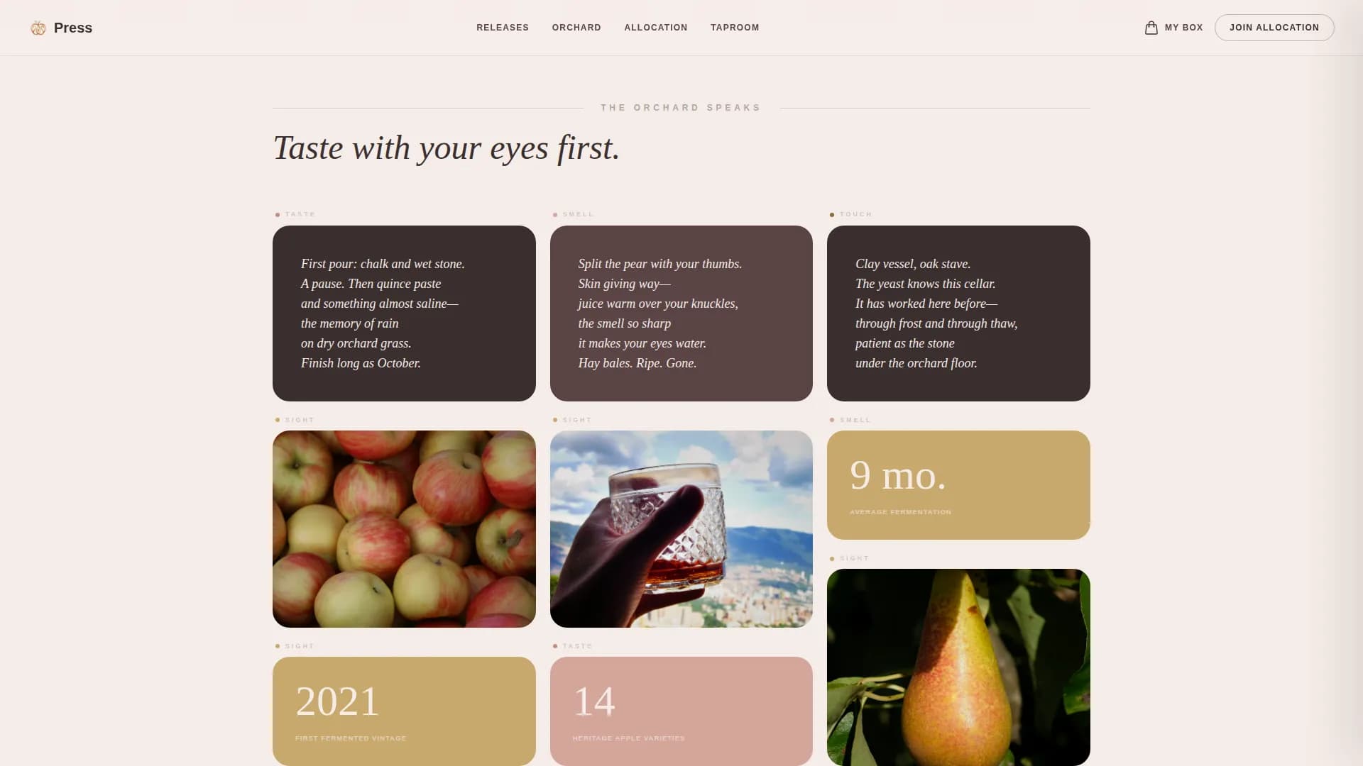 Ferment — Craft Cider Producer Landing Page Template