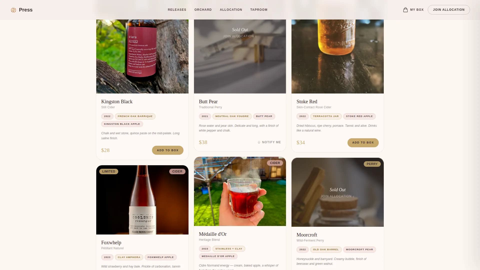 Ferment — Craft Cider Producer Landing Page Template