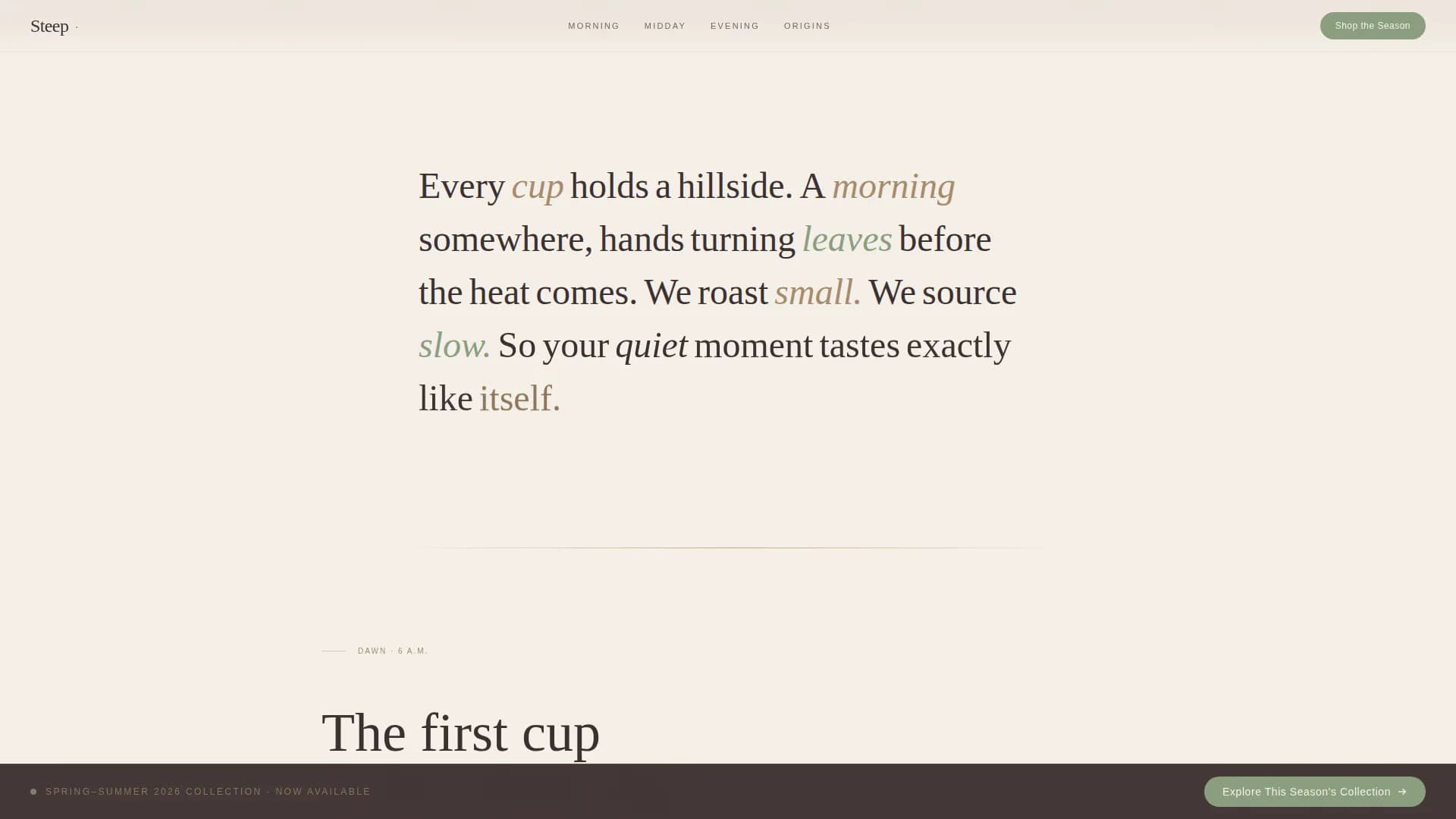 Food & Beverage Brand Pricing Website Template