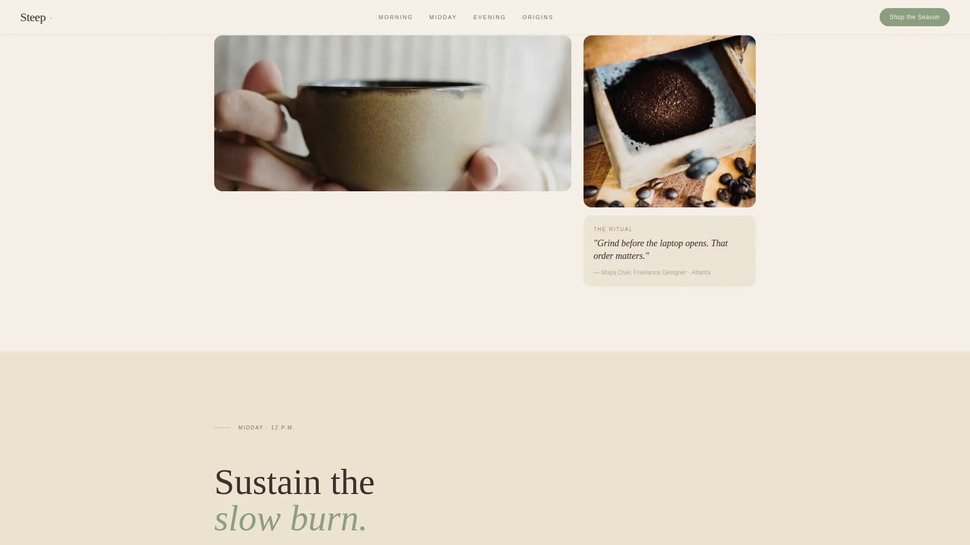 Food & Beverage Brand Pricing Website Template
