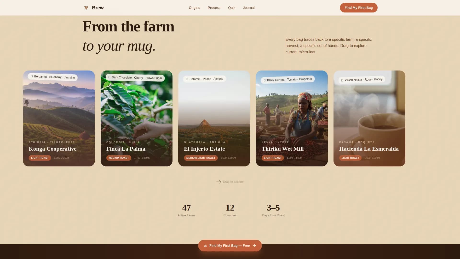 Coffee Roaster & Specialty Coffee Pricing Website Template