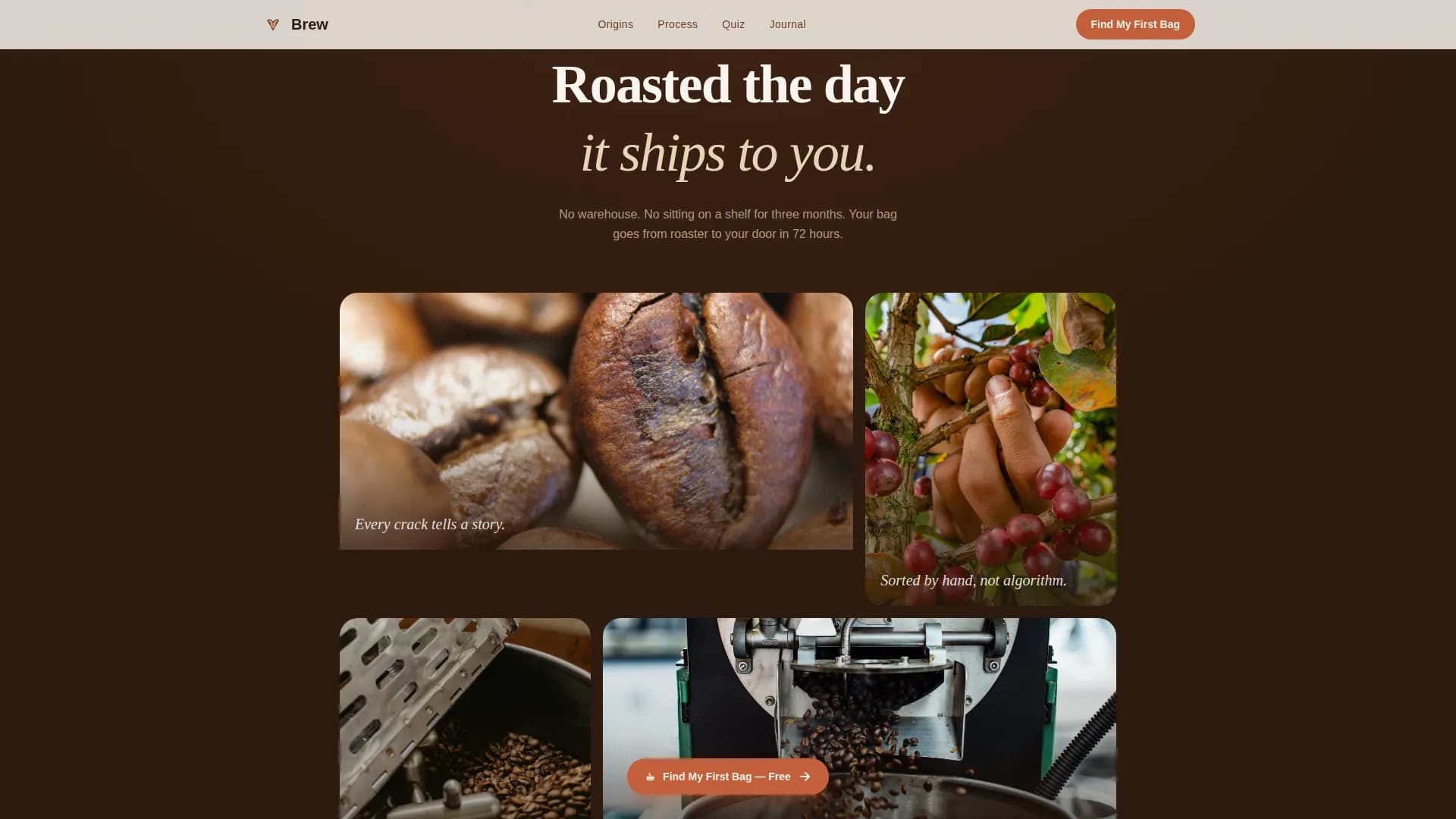 Coffee Roaster & Specialty Coffee Pricing Website Template
