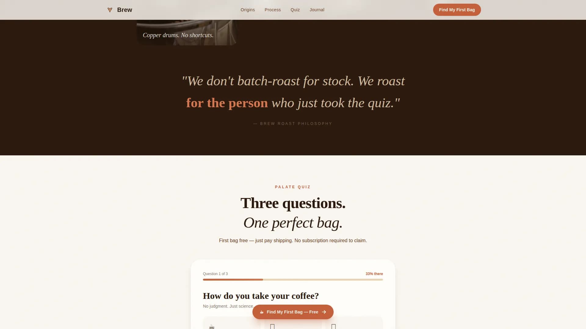Coffee Roaster & Specialty Coffee Pricing Website Template