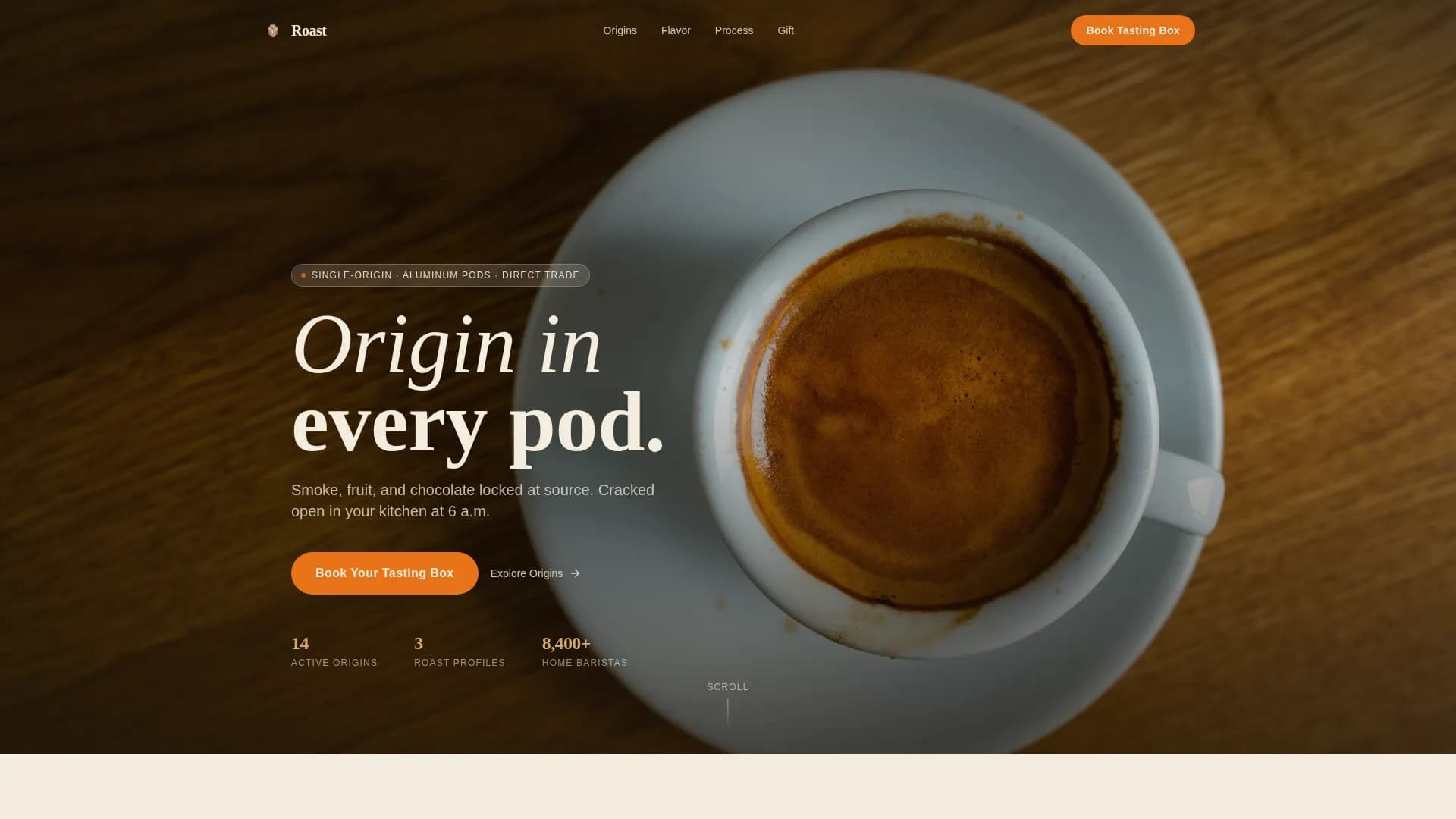 Coffee Roaster & Specialty Coffee Booking Website Template